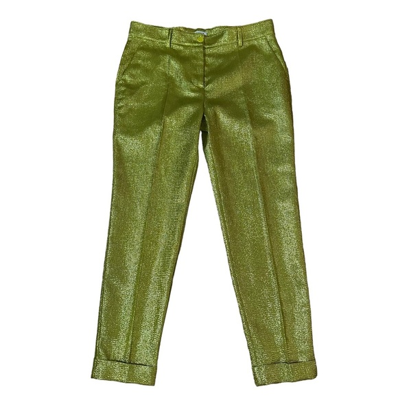 P.A.R.O.S.H. Yellow Metallic Pants Size Large - Picture 1 of 5